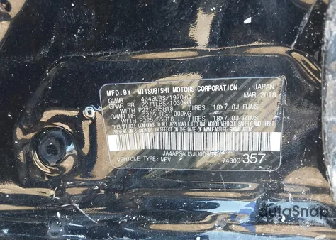 2018 Mitsubishi Outlander Sport 2.0 Le из США, поврежденный, VIN JA4AP3AU3JU009590